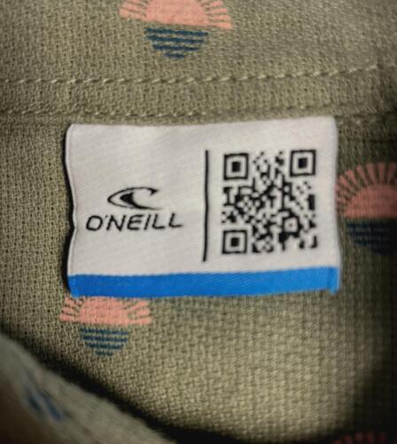 O'Neill Men's Shirt Green Sunset Print Chambray Short Sleeve Woven (360)