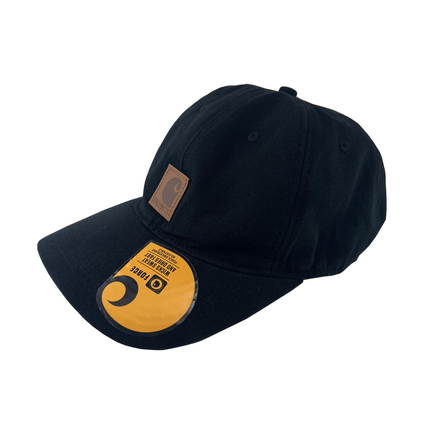 Carhartt Black Canvas Cap FastDry Comfort Center Logo Patch (S04)