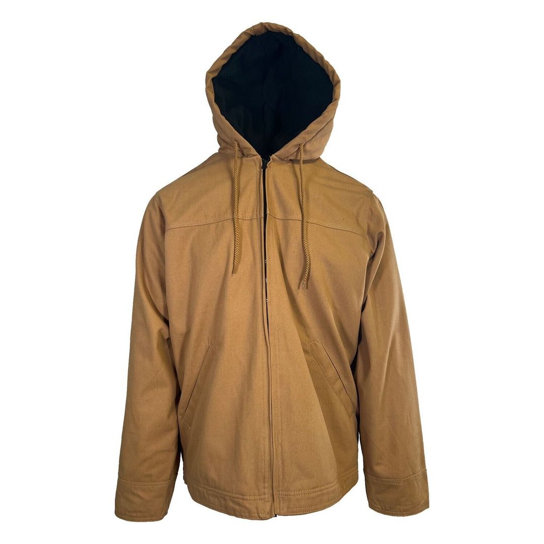 Magellan Outdoors Men's Brown Jacket Work Sherpa-lined Duck L/S (S02)