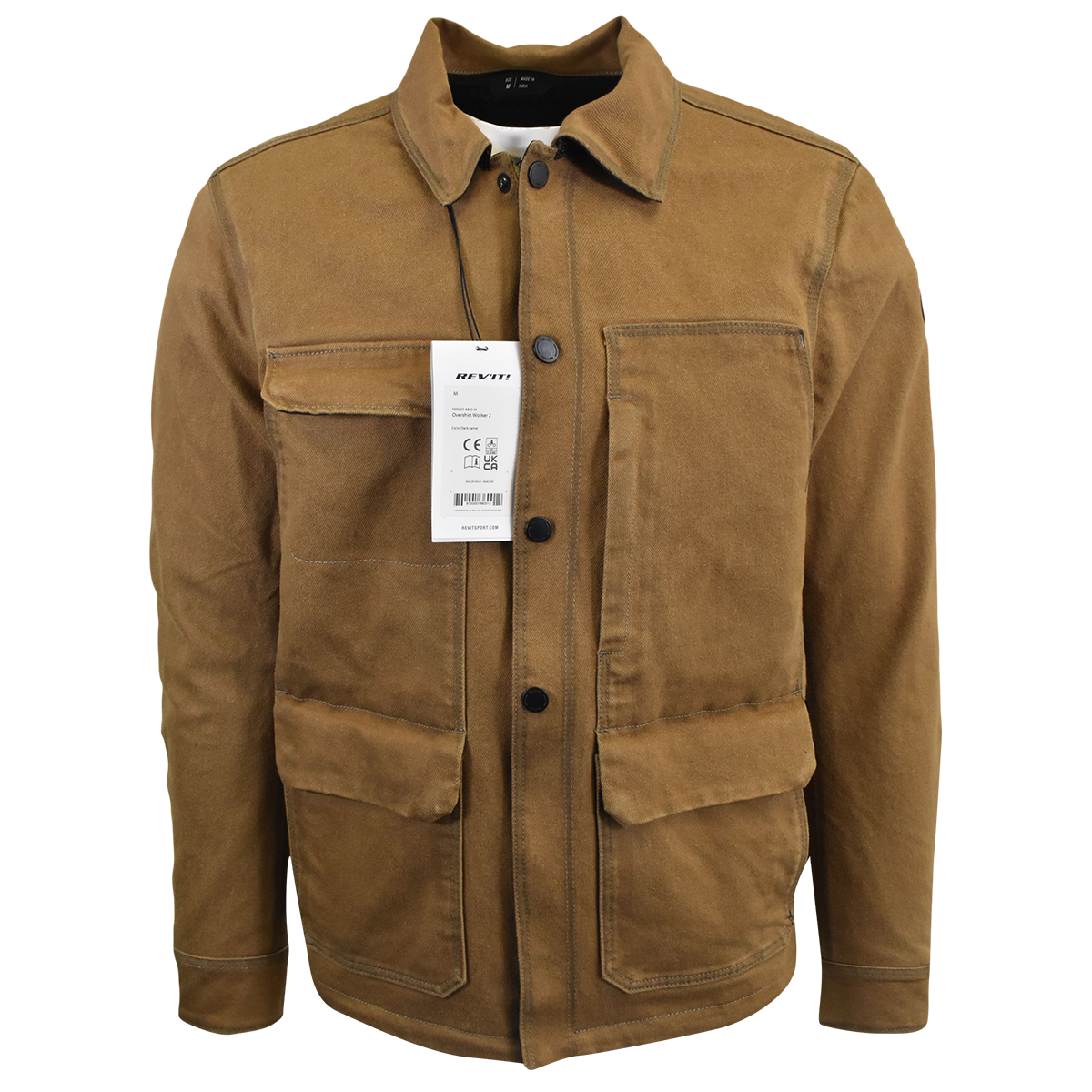 Revit Men's Twill Jacket Overshirt Workwear Dark Camel Collared Jacket (S01)