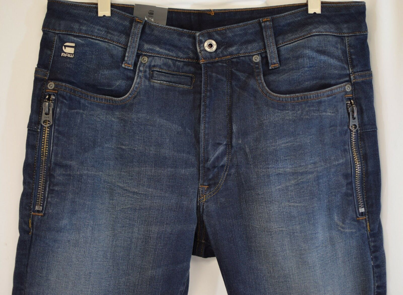 G-Star RAW Men's D-Staq Authentic Dark Aged Zip Slim Fit Jeans (Retail $180)