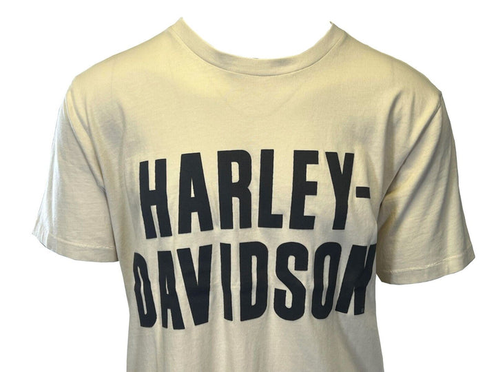 HD Branded Men's Bone White T-Shirt Letter Jersey Appliqué S/S Tee (S97)