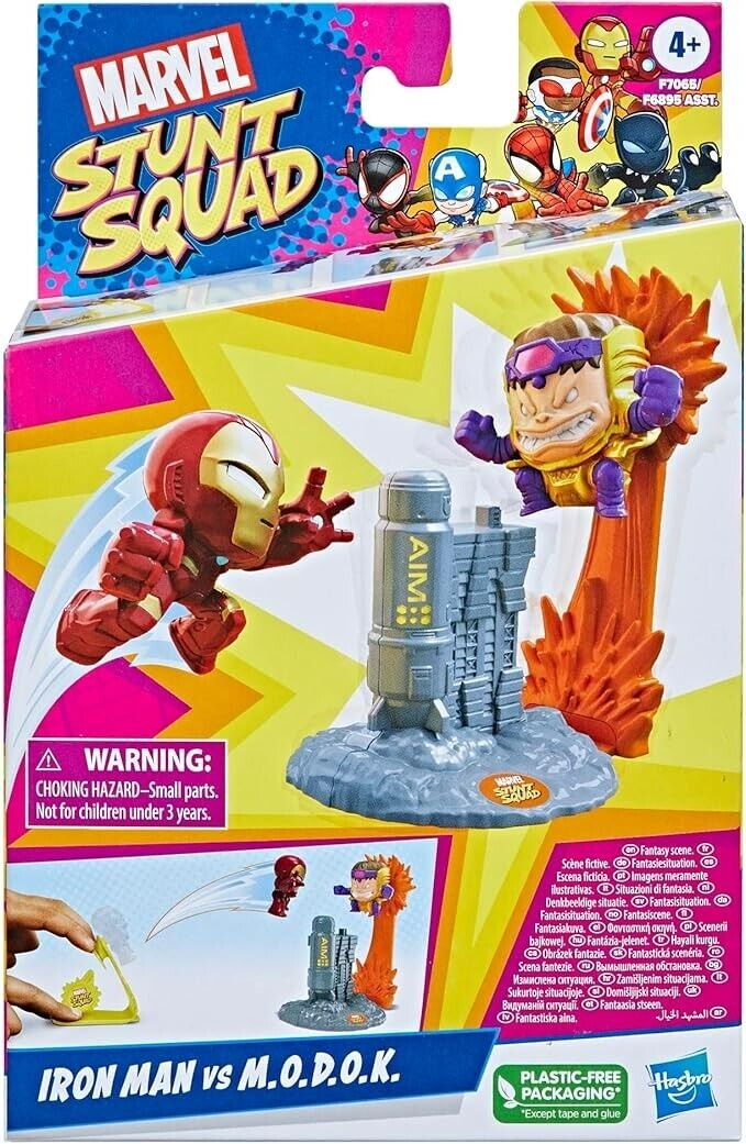 Marvel Stunt Squad Iron Man vs M.O.D.O.K Playset Super Hero Action Figures (S39)