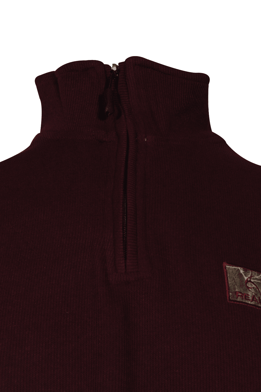 Realtree Men's Sweater Burgundy Mock Neck Long Sleeve (S01)