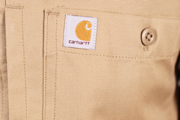 Carhartt Women's Khaki Rugged Professional Series Canvas S/S Woven Shirt (S01)