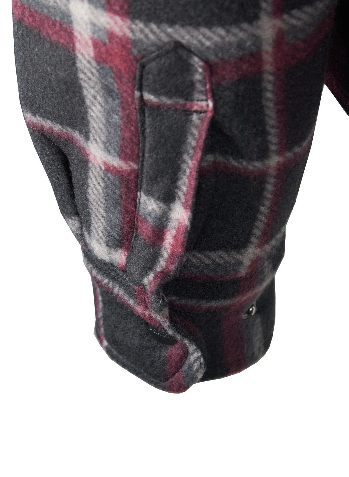 Smith Workwear Burgundy Jacket Sherpa-Lined Microfleece Shirt (S01)