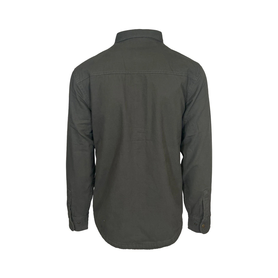 Coleman Men's Grey Jacket Fleece Lined Snap Closure Durable Canvas Shirt (S01)