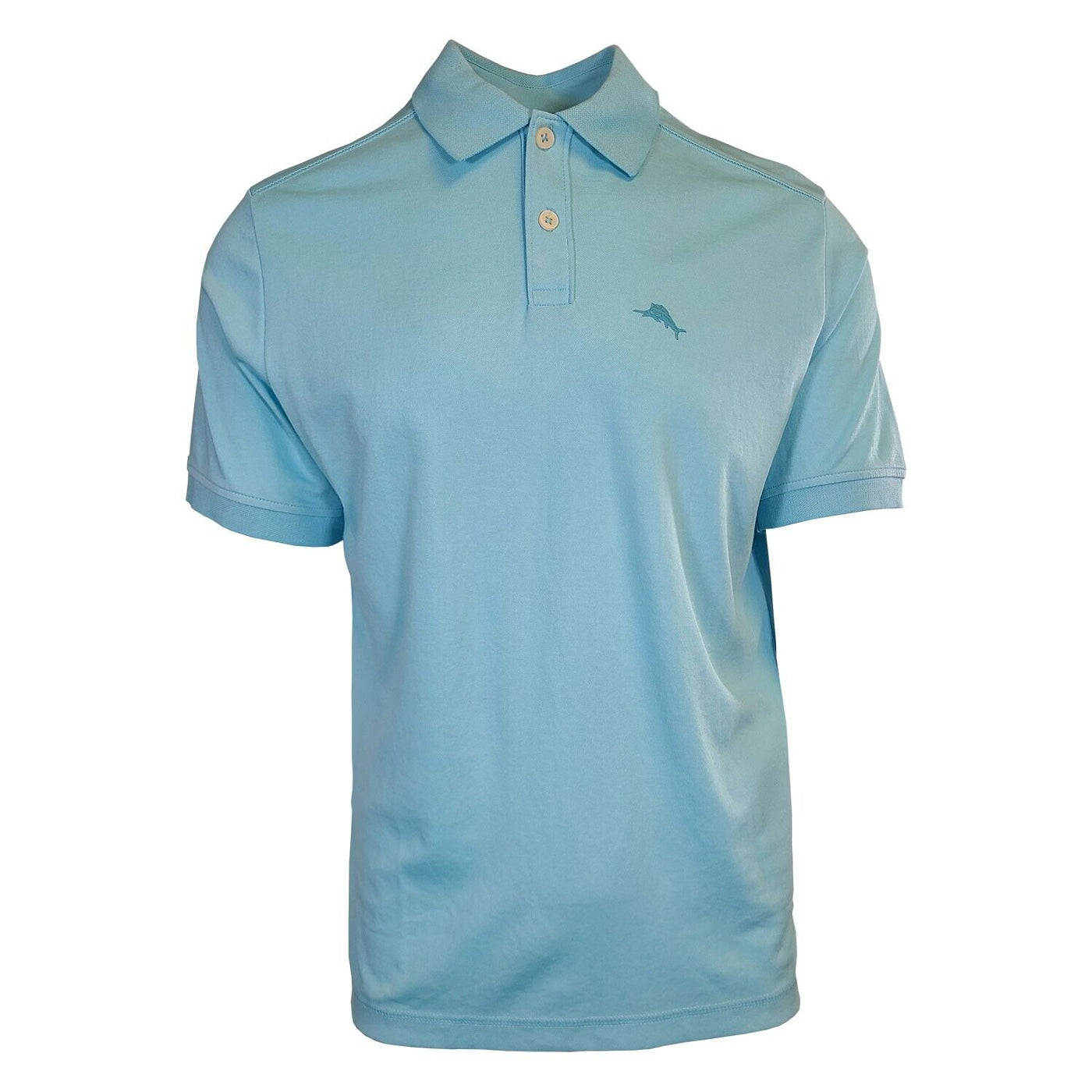 Tommy Bahama Men's Graceful Sea Blue Performance Polo 2 Buttons T-Shirt (S12)