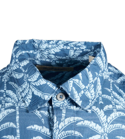 Tommy Bahama Men's Regal Blue Shirt Palm Bliss Button-Up Cotton Pocket S/S (S15)