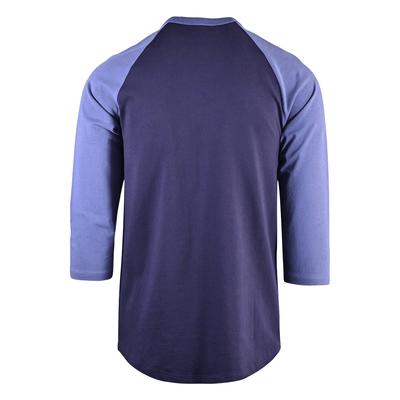 Branded  Men's T-Shirt Multi Blue Colorblocked 3/4 Sleeve Raglan (S33)