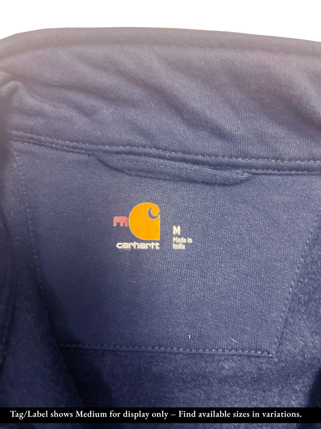 Carhartt FR Men′s Navy Sweatshirt Quarter Zip Mock Neck (S51)
