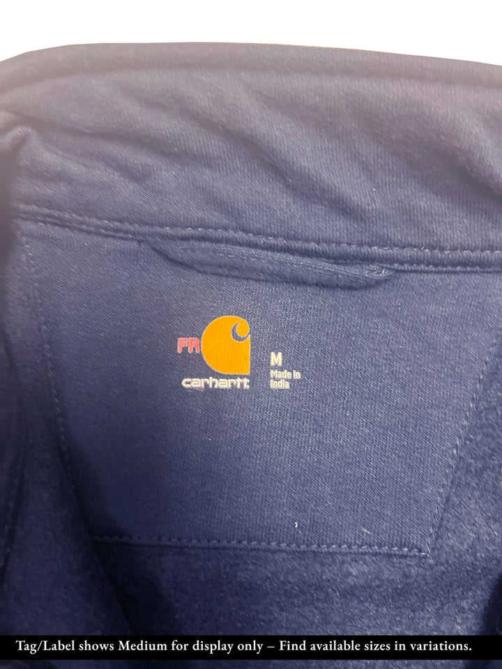 Carhartt FR Men′s Navy Sweatshirt Quarter Zip Mock Neck (S51)