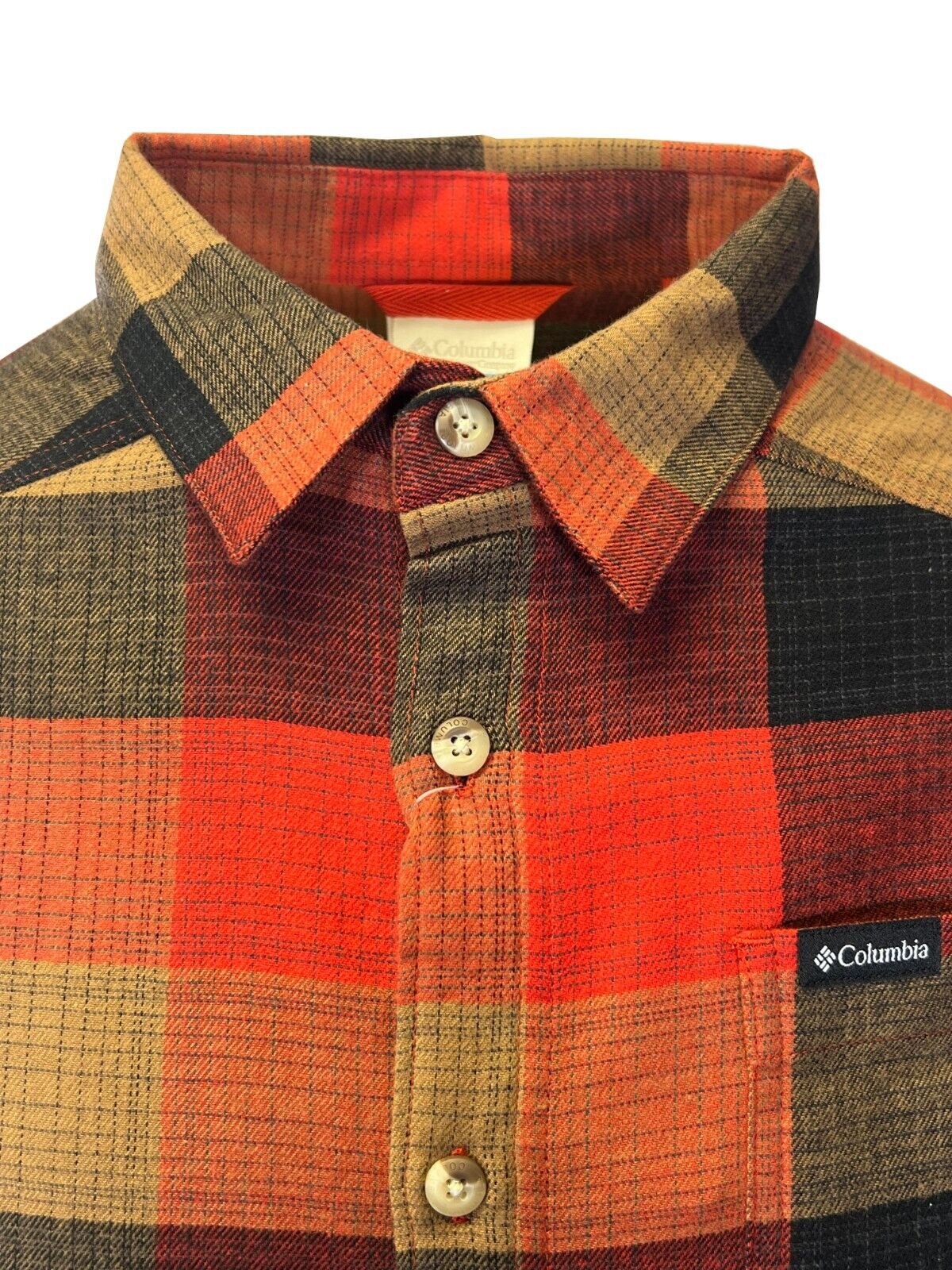 Columbia Men's Red Jasper Buffalo Check Shirt Cornell Woods Flannel L/S (698)