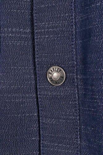 HD Branded Men's Denim Jacket Blue Dark Wash Patch Logo (101)