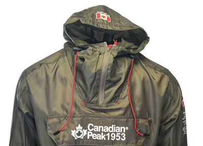 Canadian Peak Men's Khaki Green Jacket 1953 Butaneak Wind Rain Breaker (S03)