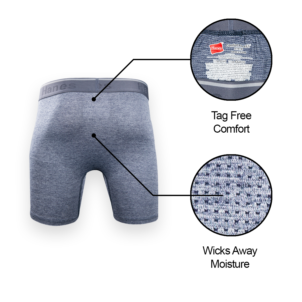 Hanes Men's 3 Pack Comfort Flex Fit Breathable Stretch Mesh Boxer Brie –  Spotted Clothing