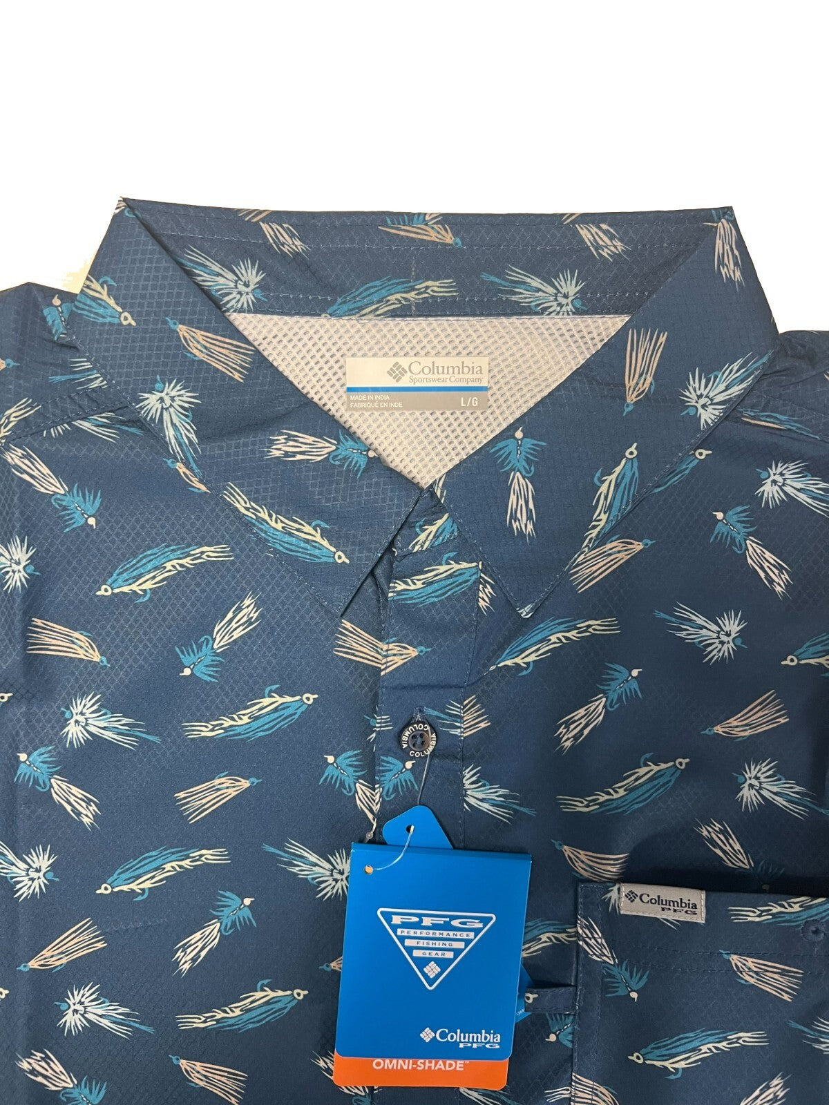 Columbia Men's Shirt Omni-Wick Super Slack Tide Camp All Over Printed S/S
