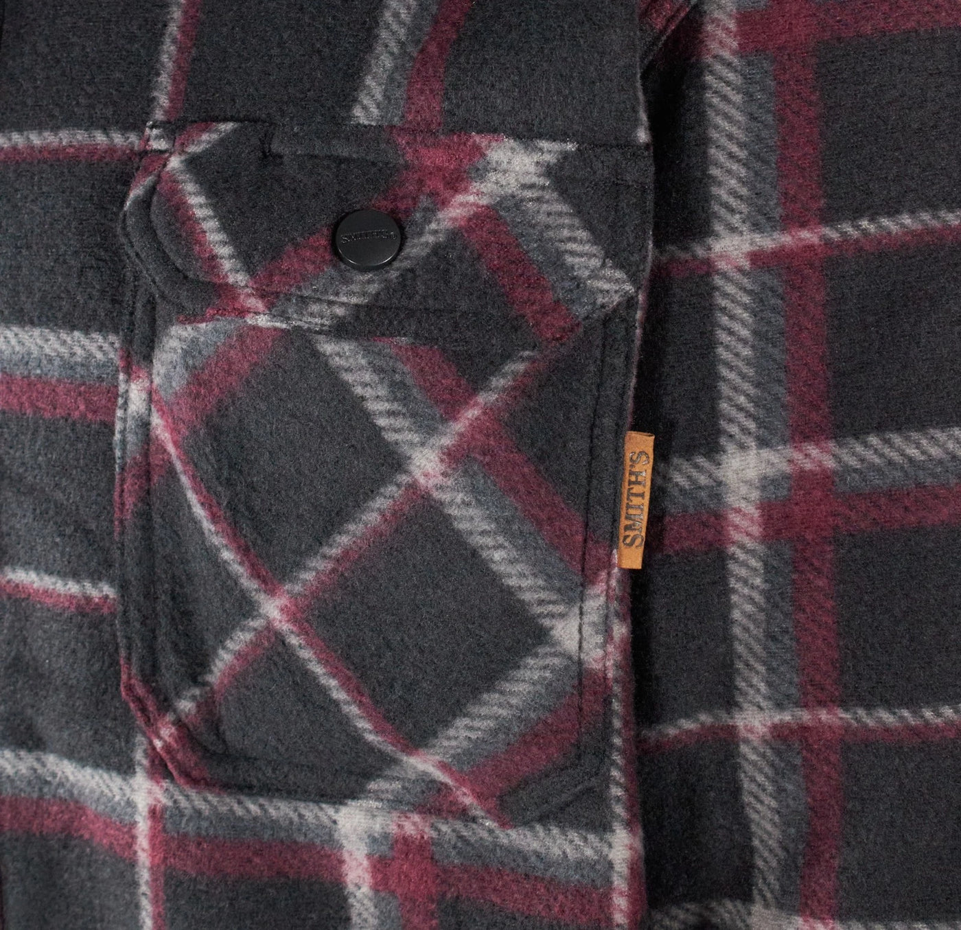 Smith Workwear Burgundy Jacket Sherpa-Lined Microfleece Shirt (S01)