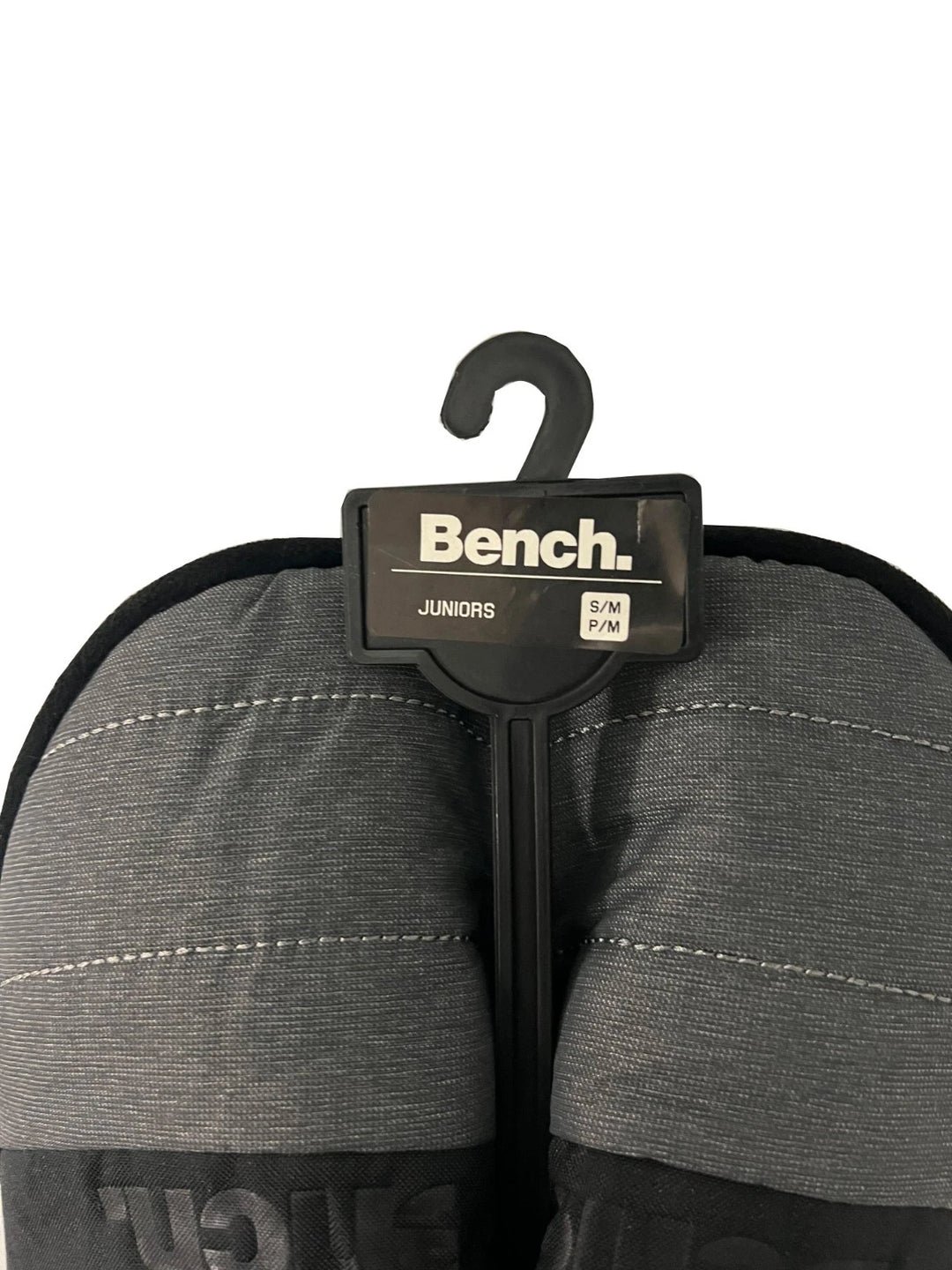 Bench Juniors Kid's Grey Puffer Slippers Sherpa Quilted Slide On FiberFill (S04)