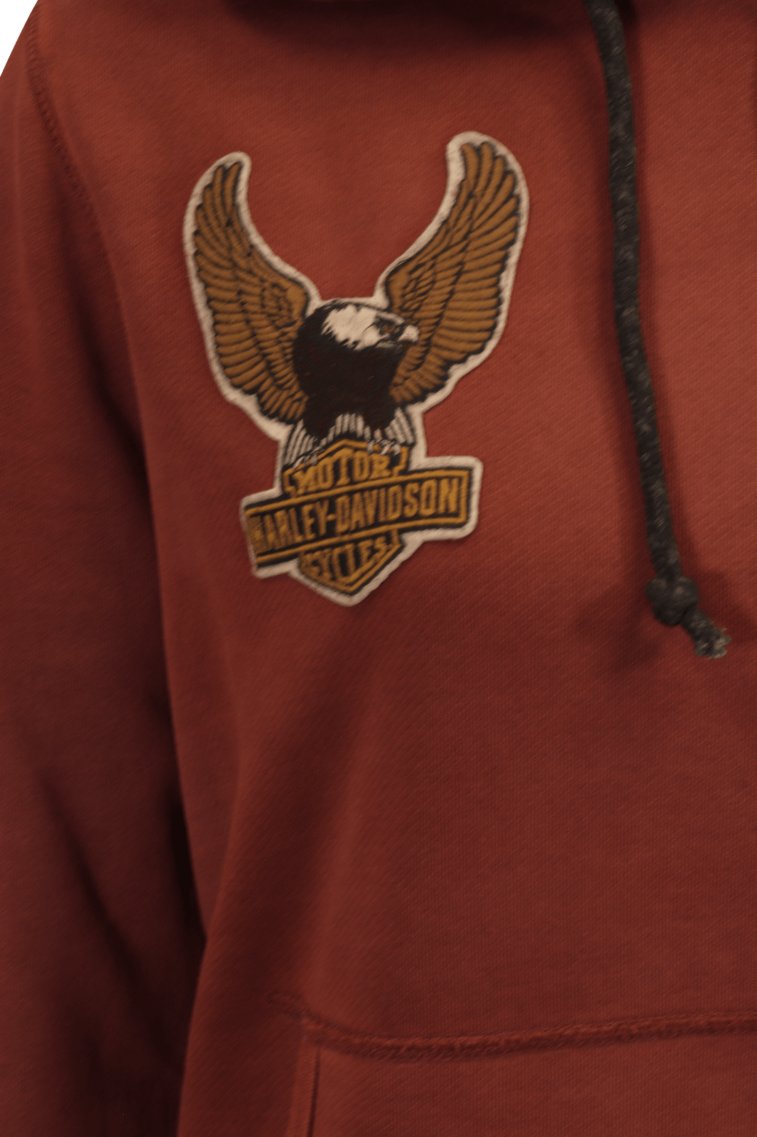 HD Branded Women's Hoodie Washed Maroon Eagle Chest Embroidered L/S