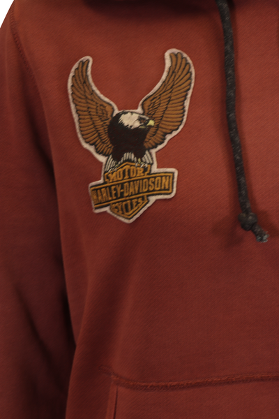 Harley-Davidson Women's Hoodie Washed Maroon Eagle Chest Embroidered L/S