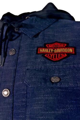 HD Branded Men's Denim Jacket Blue Dark Wash Patch Logo (101)