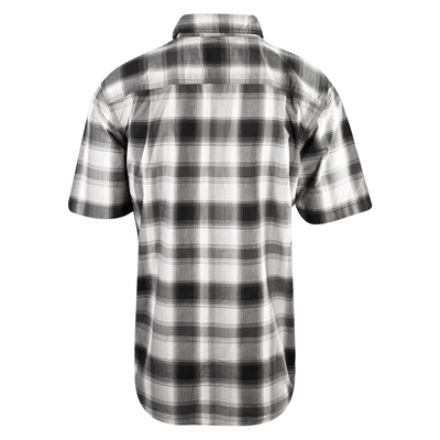 Carhartt Men's Grey Light Grey Black Plaid Snap-Front S/S Woven Shirt (S15)