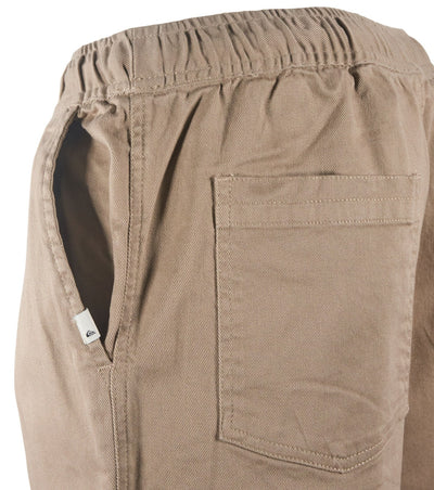 Quiksilver Men's Pant Stretch Canvas Beach Drawstring Twill & Dark Brown