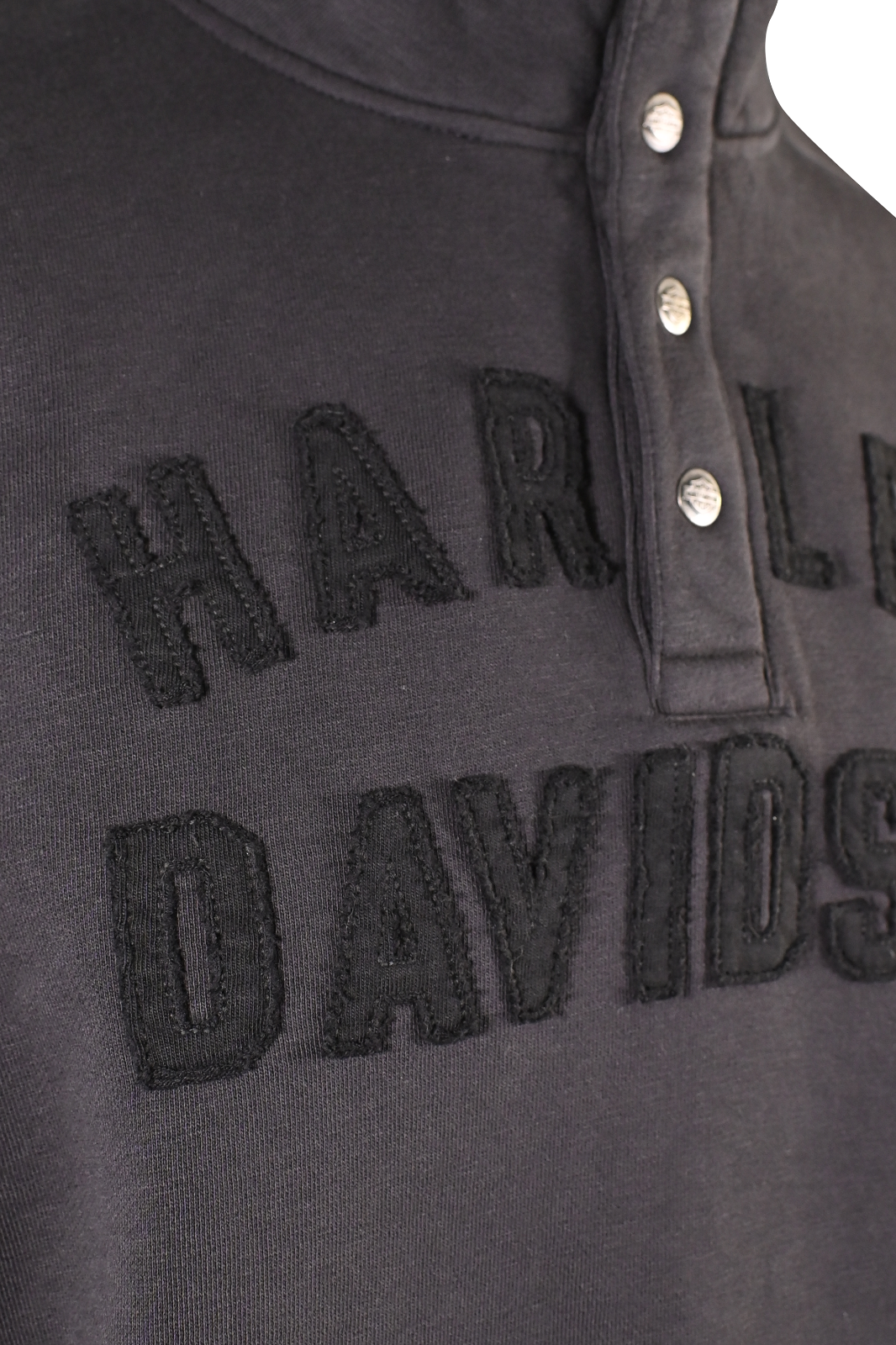 Harley-Davidson Men's Sweater Black Racer Snap Front Mockneck (S03)
