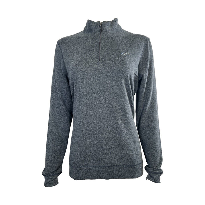 Greg Norman Women's Blue T-Shirt Nahe Heathered 1/4 Zip Mock