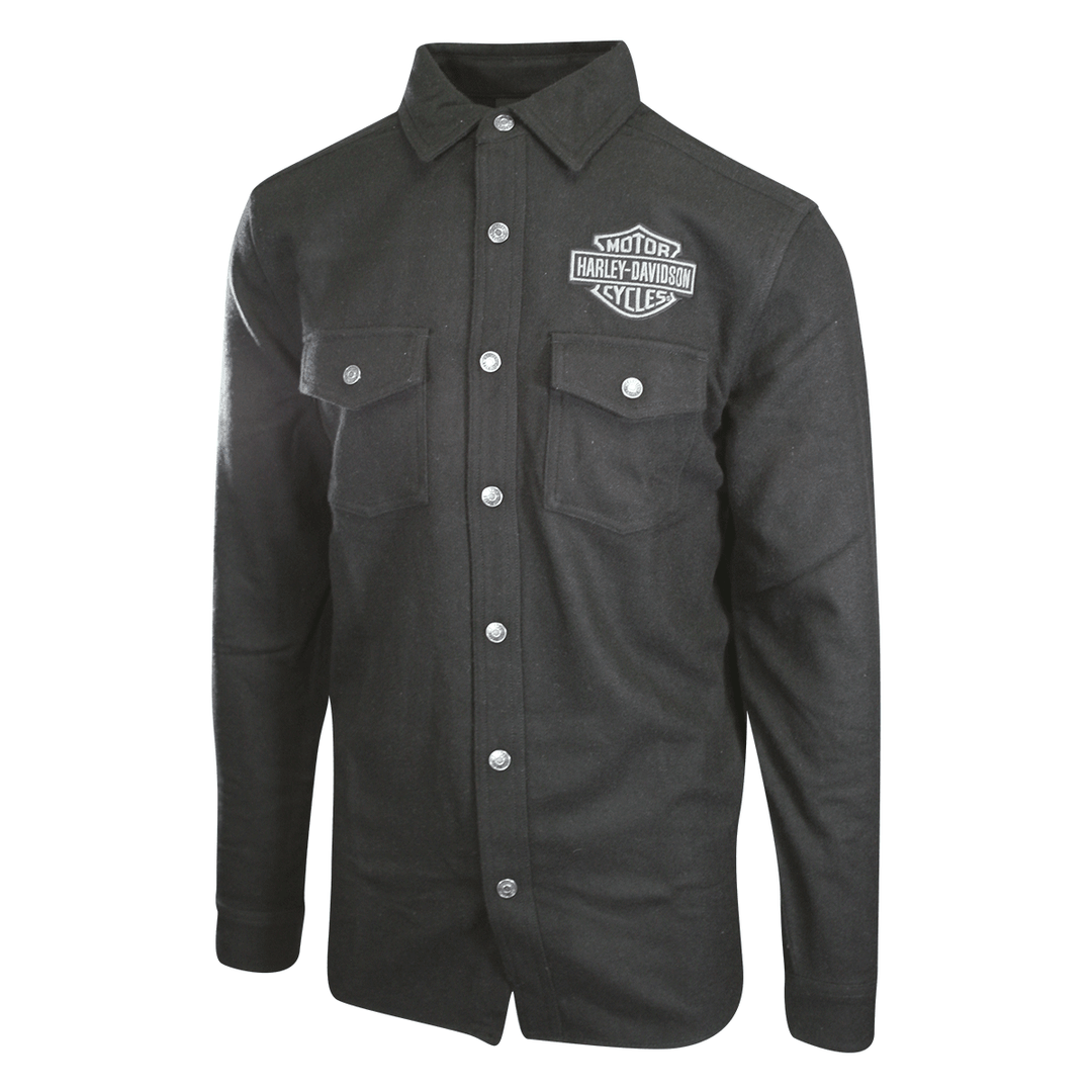 HD Branded Men's Shirt Black Beauty Shadow Long Sleeve Woven (S61)