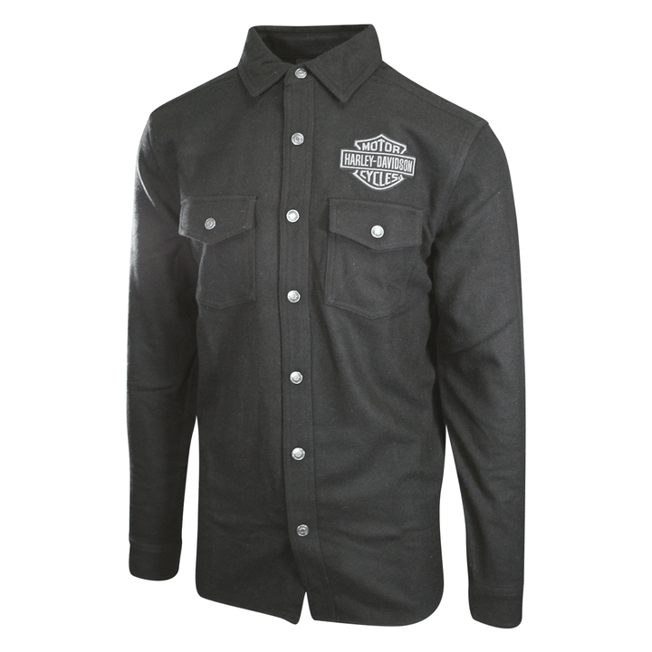 HD Branded Men's Shirt Black Beauty Shadow Long Sleeve Woven (S61)