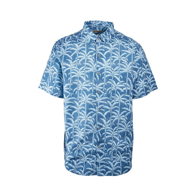 Tommy Bahama Men's Regal Blue Shirt Palm Bliss Button-Up Cotton Pocket S/S (S15)