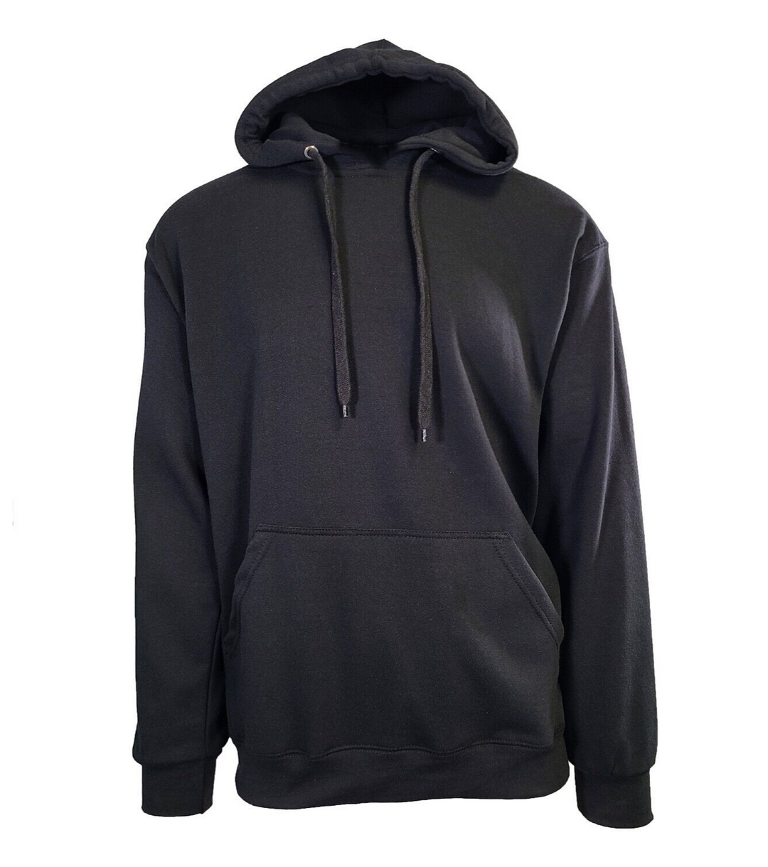 Cotton Best Men's Black Hoodie 2 PACK Pullover Solid L/S (P01)