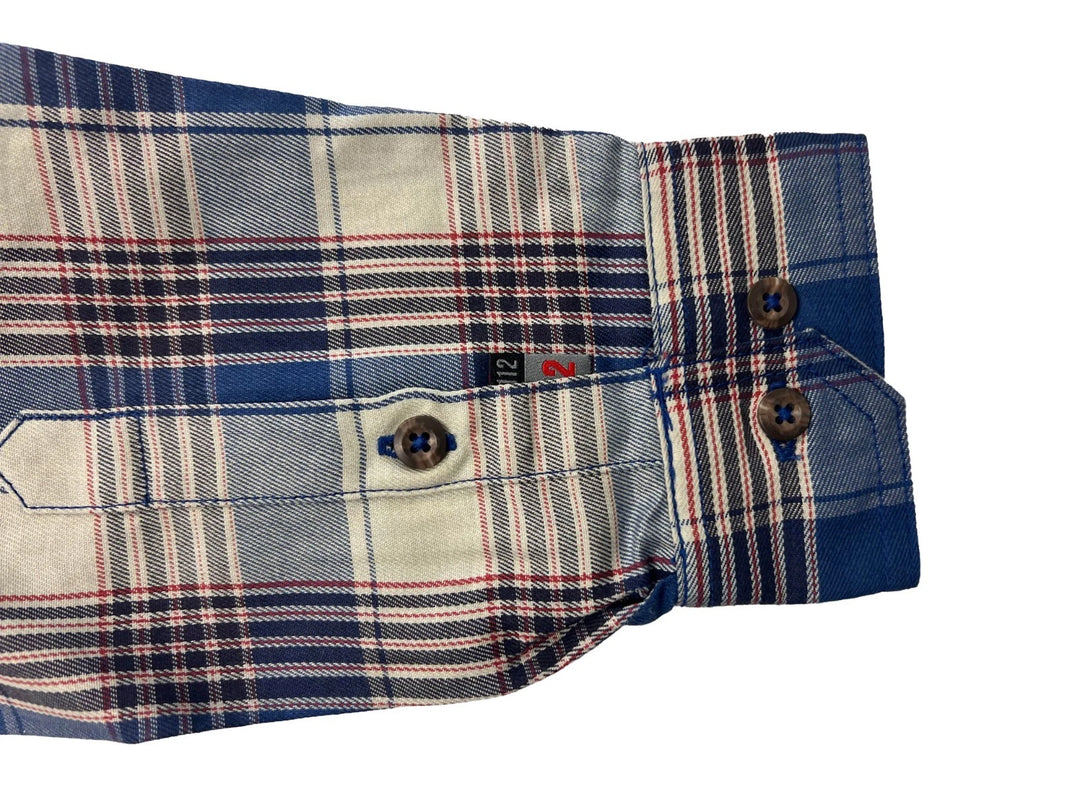 Carhartt FR Men’s Blue &amp; White Plaid Shirt Rugged Flex Workwear L/S CAT 2 (S373)