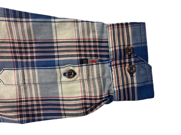 Carhartt FR Men’s Blue &amp; White Plaid Shirt Rugged Flex Workwear L/S CAT 2 (S373)