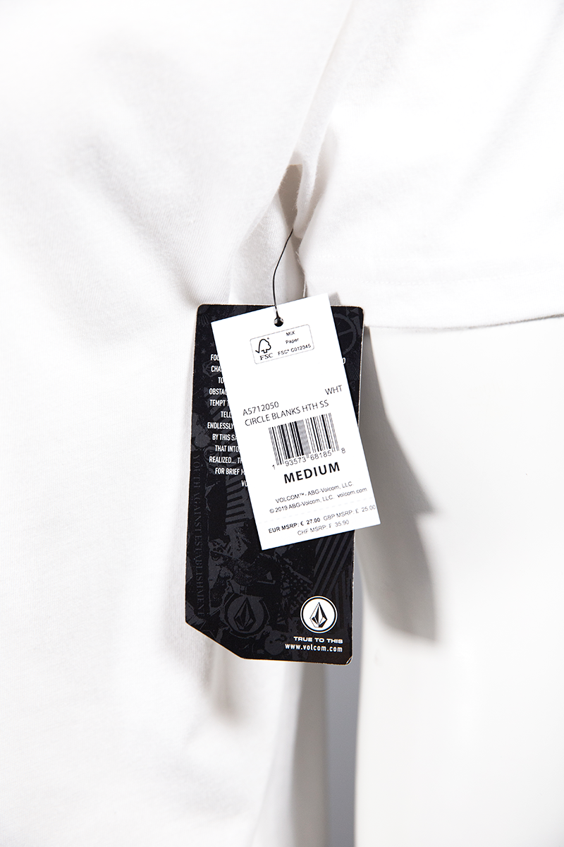 Volcom Men's White Circle Blank S/S T-Shirt (S18)