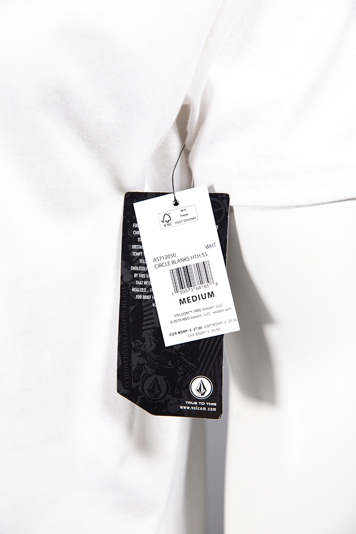 Volcom Men's White Circle Blank S/S T-Shirt (S18)