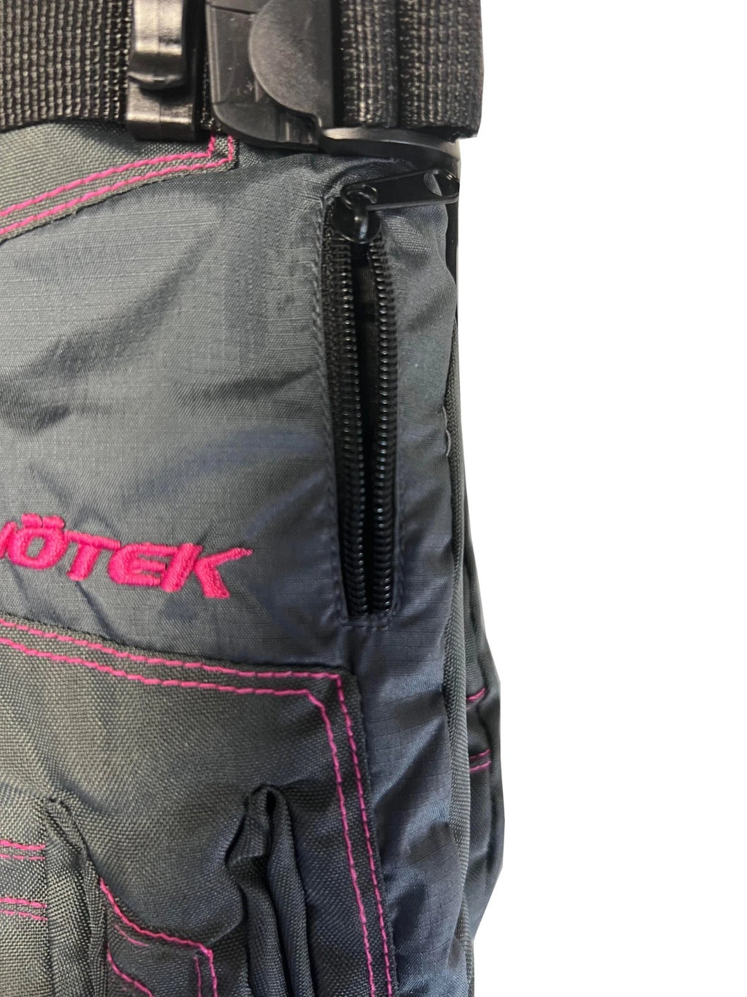 Snotek Women's Grey Pink Stitched Zip Performance Winter Ski Gloves ST118 (S03)