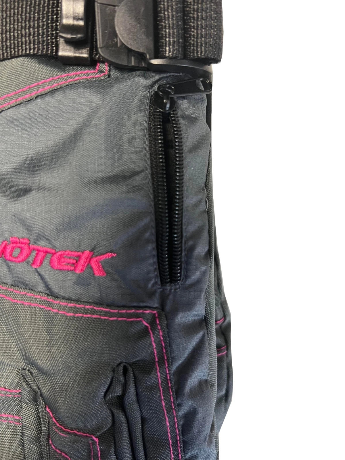 Snotek Women's Grey Pink Stitched Zip Performance Winter Ski Gloves ST118 (S03)