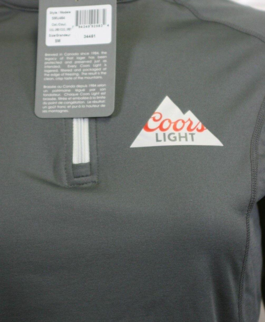 Coors Light Women's Grey T-Shirt 1/4 Zip Long Sleeve Pullover Top (S01)