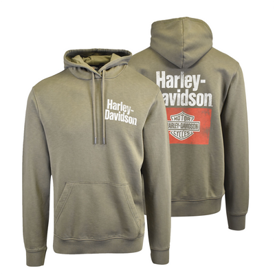 Harley-Davidson Men's Hoodie Grape Leaf Heritage Sign Graphic Slub Pullover S05