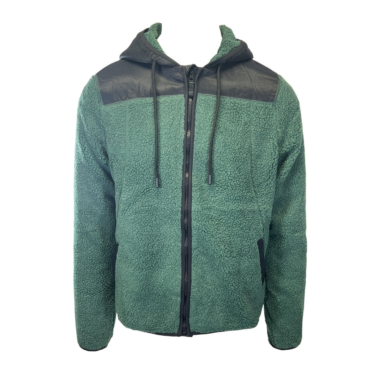 Jack & Jones Men's Green Jacket Authentic Sherpa Teddy Fleece (S03)