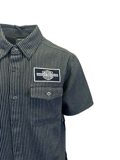 Harley-Davidson Men's Black Shirt V-Twin Equipped Striped Mechanics S/S (S70)