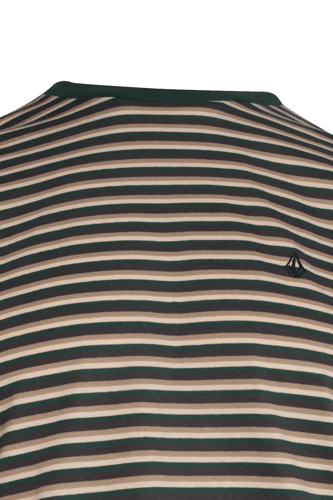 Volcom Men's T-Shirt Trekking Green Striped S/S Tee (S36)