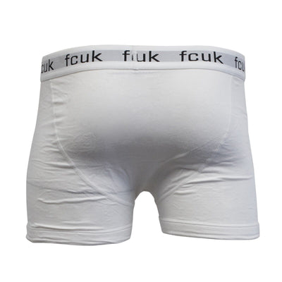 FCUK Men's White Black White 3 Pack Boxer Briefs