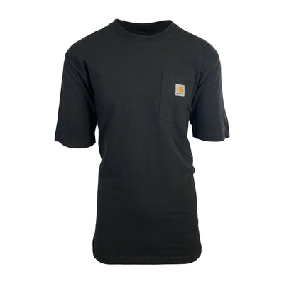 Carhartt Men's Black T-Shirt Crew Neck S/S Pocket Patch Logo (S05)