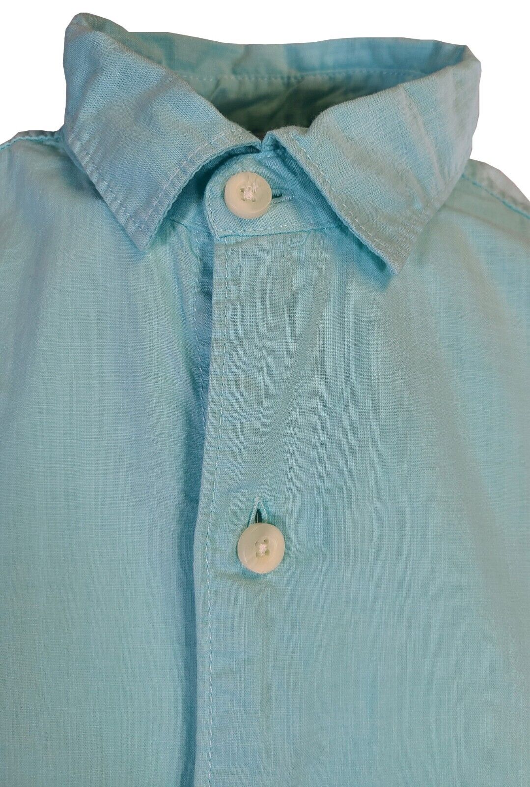 Tommy Bahama Men's Aqua Mist Shirt Blue Logo Short Sleeve Button (S03)