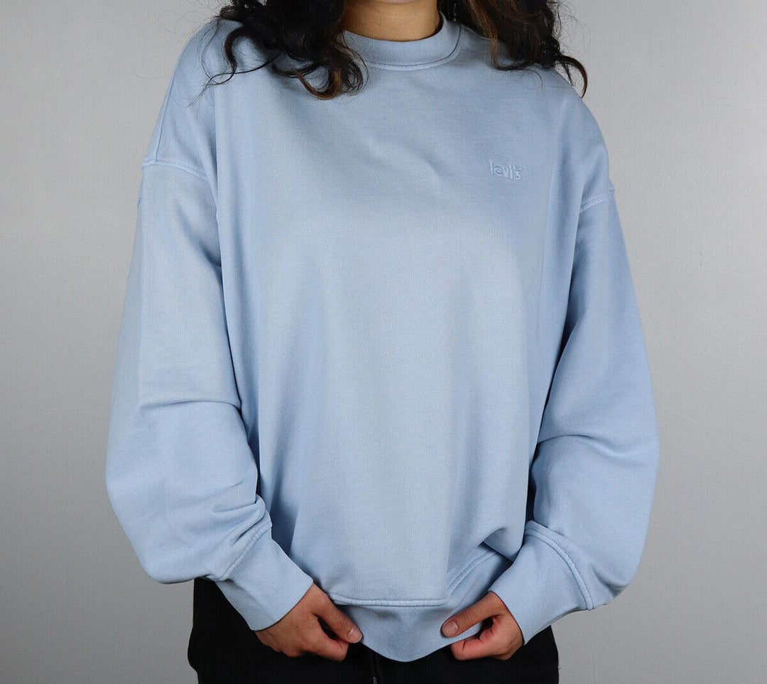 Levi's Women's Oversized Pastel Blue L/S Crewneck Sweater