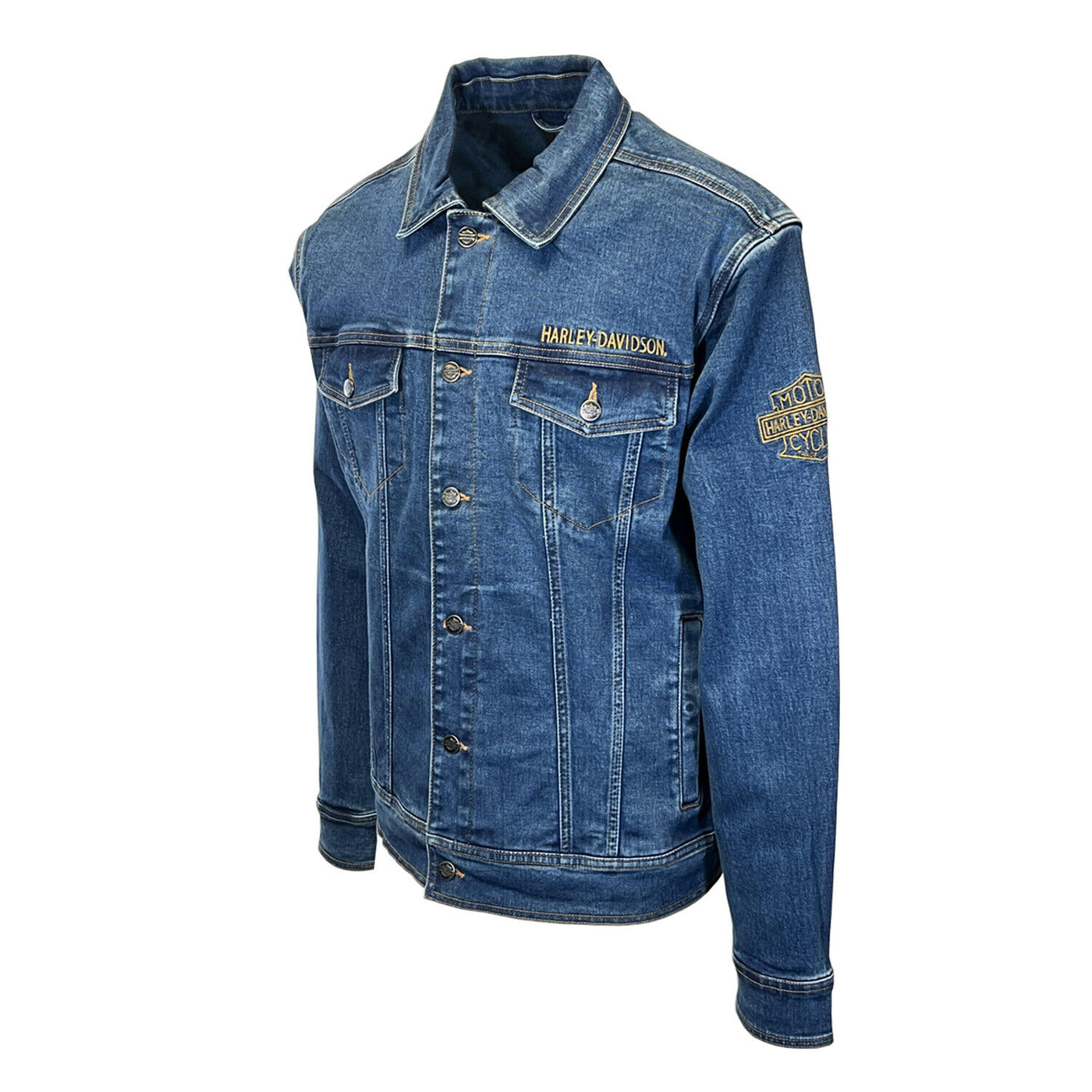 Branded Men's Dark Indigo Jacket Denim Chainstitch Embroidery (S77)